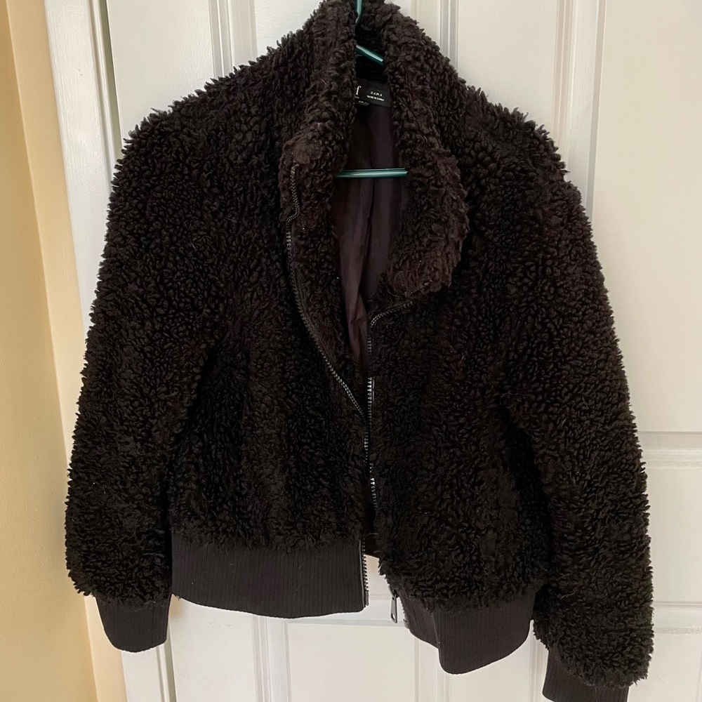 Zara Plush Bomber Jacket